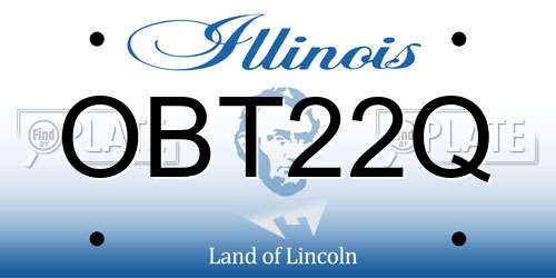 OBT22Q Illinois License Plate