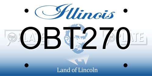 OBT270 Illinois License Plate