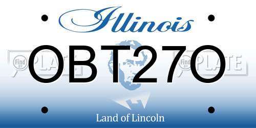 OBT27O Illinois License Plate