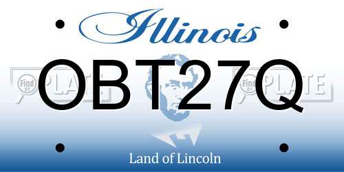 OBT27Q Illinois License Plate