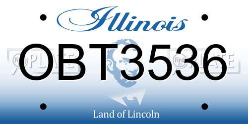 OBT3536 Illinois License Plate