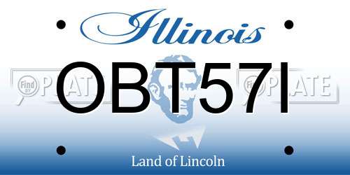 OBT57I Illinois License Plate