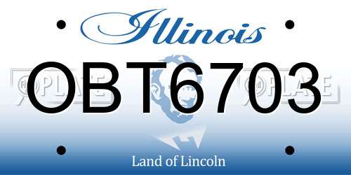 OBT6703 Illinois License Plate