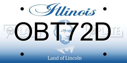 OBT72D Illinois License Plate