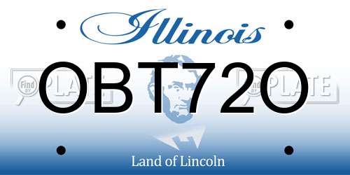 OBT72O Illinois License Plate