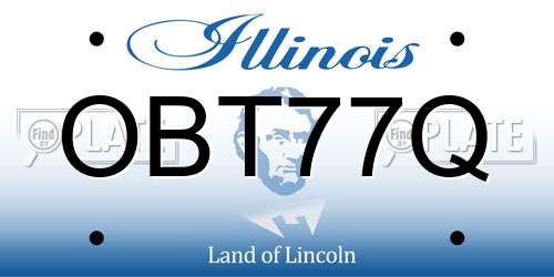 OBT77Q Illinois License Plate