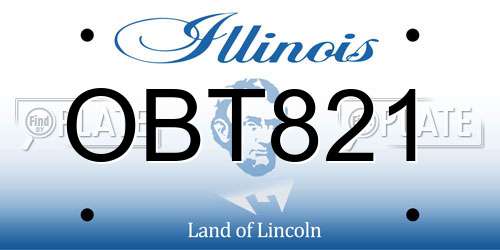 OBT821 Illinois License Plate