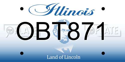 OBT871 Illinois License Plate