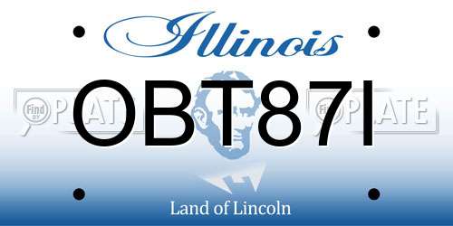 OBT87I Illinois License Plate