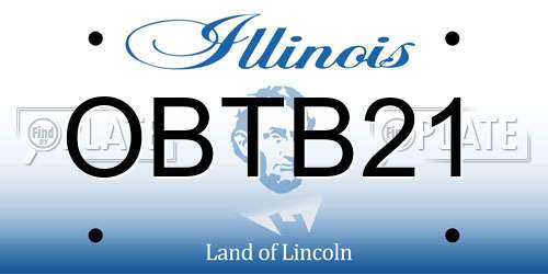 OBTB21 Illinois License Plate
