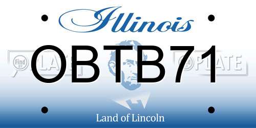 OBTB71 Illinois License Plate