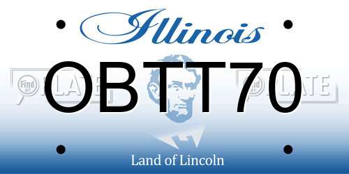 OBTT70 Illinois License Plate