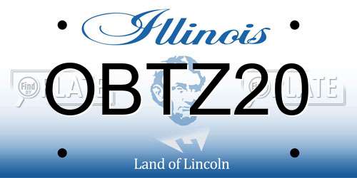 OBTZ20 Illinois License Plate