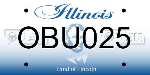 OBU025 Illinois License Plate