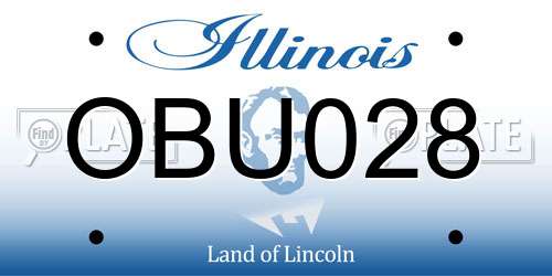 OBU028 Illinois License Plate
