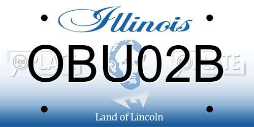 OBU02B Illinois License Plate