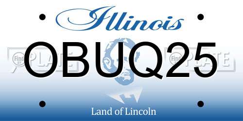 OBUQ25 Illinois License Plate