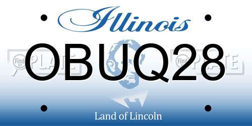 OBUQ28 Illinois License Plate