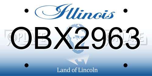 OBX2963 Illinois License Plate