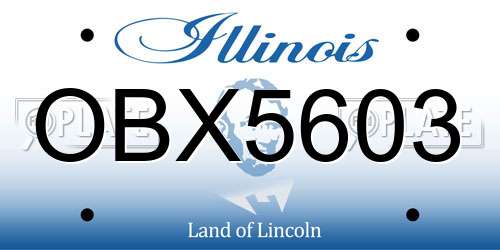 OBX5603 Illinois License Plate