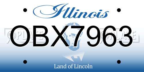 OBX7963 Illinois License Plate