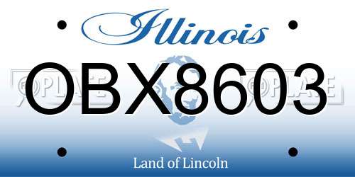 OBX8603 Illinois License Plate