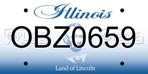 OBZ0659 Illinois License Plate