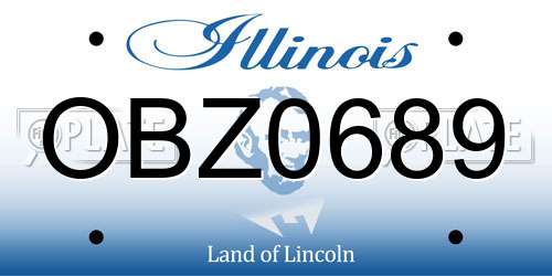OBZ0689 Illinois License Plate