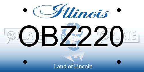 OBZ220 Illinois License Plate