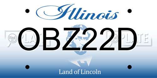 OBZ22D Illinois License Plate