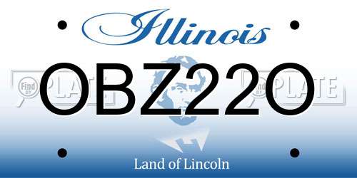 OBZ22O Illinois License Plate