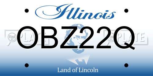 OBZ22Q Illinois License Plate