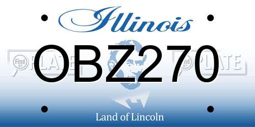 OBZ270 Illinois License Plate