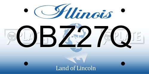 OBZ27Q Illinois License Plate