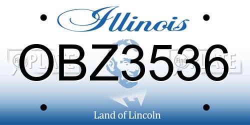 OBZ3536 Illinois License Plate