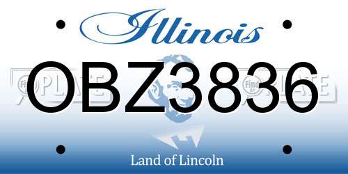 OBZ3836 Illinois License Plate