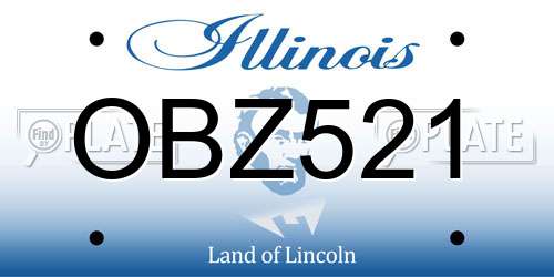 OBZ521 Illinois License Plate