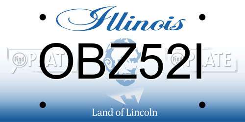 OBZ52I Illinois License Plate