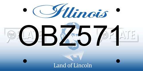 OBZ571 Illinois License Plate