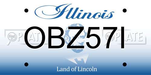OBZ57I Illinois License Plate