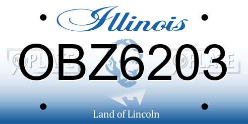 OBZ6203 Illinois License Plate