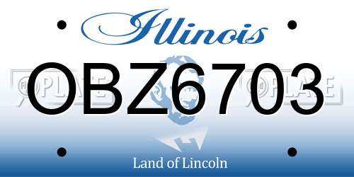 OBZ6703 Illinois License Plate