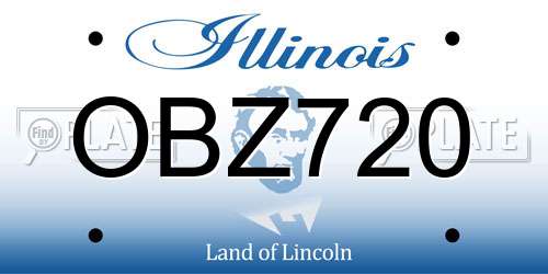 OBZ720 Illinois License Plate