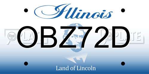 OBZ72D Illinois License Plate