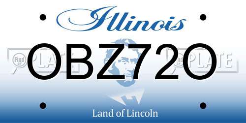 OBZ72O Illinois License Plate