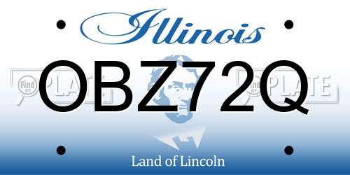 OBZ72Q Illinois License Plate