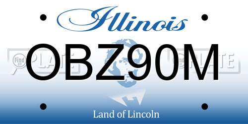 OBZ90M Illinois License Plate