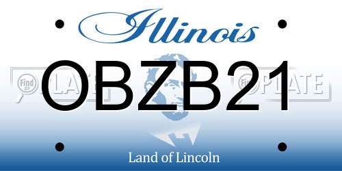 OBZB21 Illinois License Plate