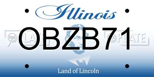 OBZB71 Illinois License Plate