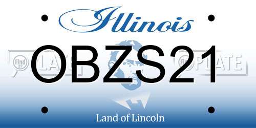 OBZS21 Illinois License Plate